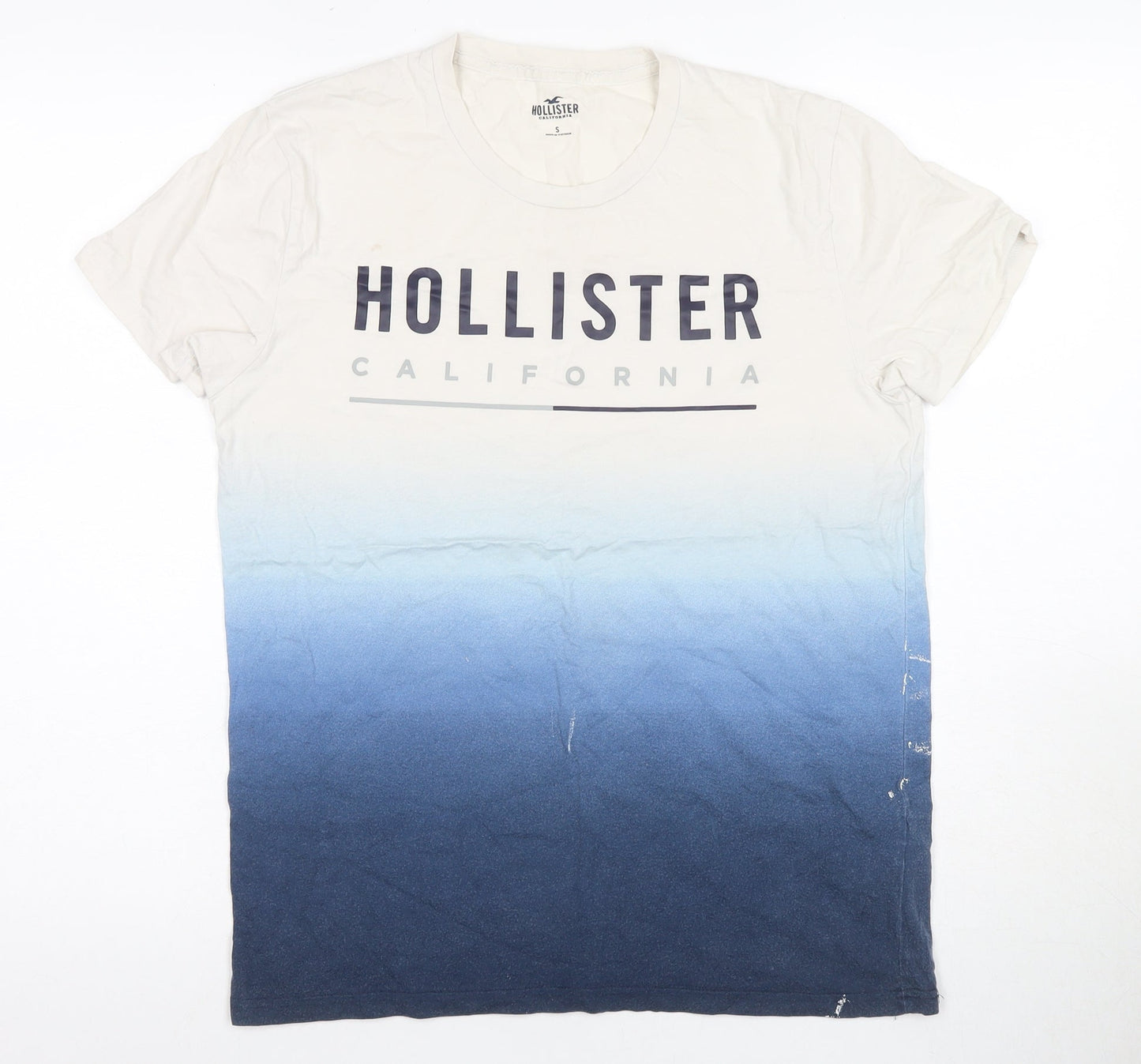 Hollister Men's Blue Colourblock T-Shirt, Size S