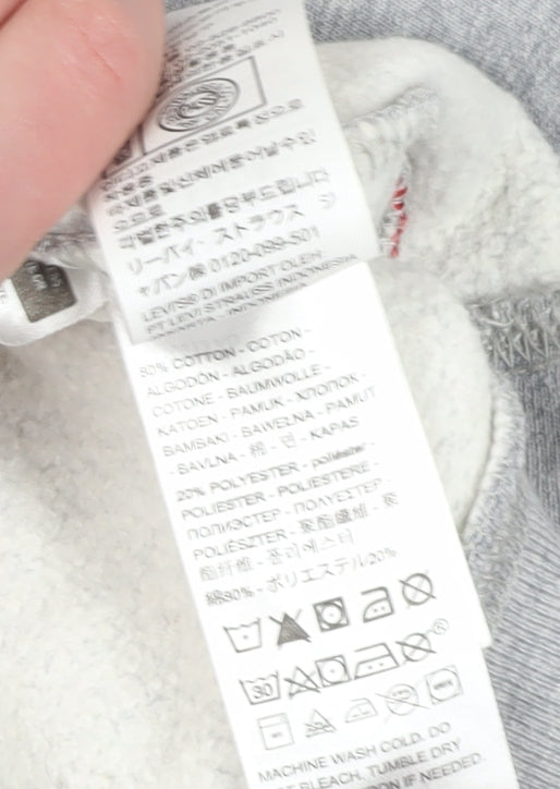 Levi's Men's Grey Medium Logo Pullover Hoodie