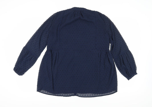 Womens UK Size 8 Whistles Blue Polyester Blouse