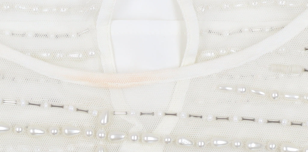 Marks and Spencer White Beaded Camisole Blouse, Size 16