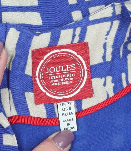 Joules Women's Blue Geometric Dress UK 12