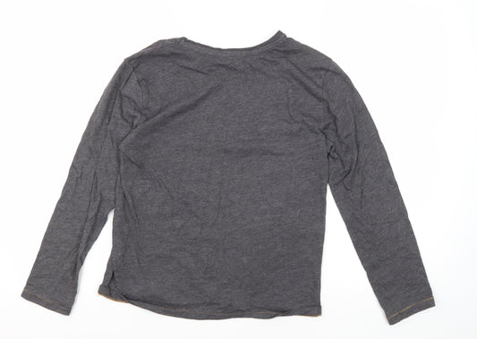 Zara Boys Grey Graphic Long Sleeve T-Shirt, 9-10 Years