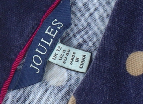 Joules Women's Blue Polka Dot 3/4 Sleeve Shift Dress