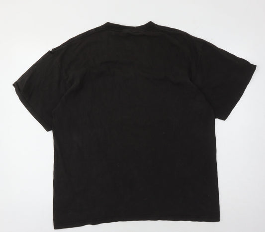Nike Men's Black Logo T-Shirt, Size L, Cotton, Sports