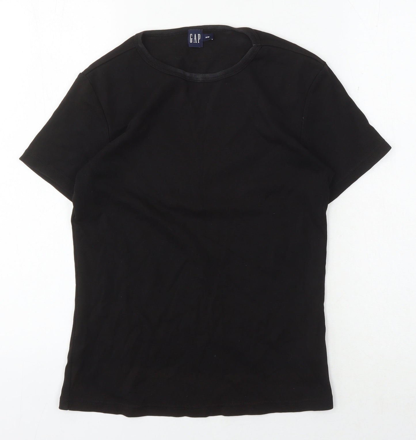 GAP Women's Black Medium Cotton Crew Neck T-Shirt
