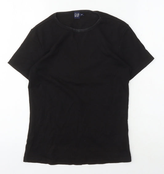GAP Women's Black Medium Cotton Crew Neck T-Shirt