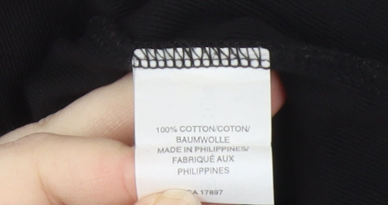 GAP Women's Black Medium Cotton Crew Neck T-Shirt