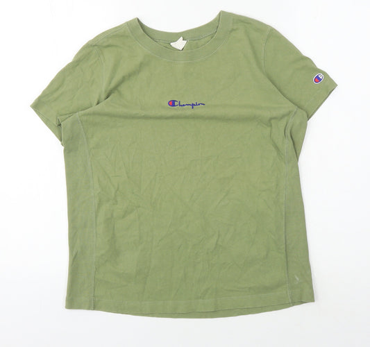 Champion Women’s Green T-Shirt, Size S, Crew Neck, Casual