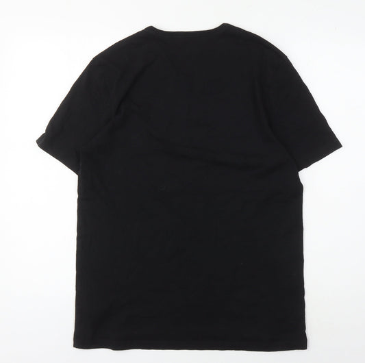Hugo Boss Men's Black L T-Shirt, Crew Neck, Cotton