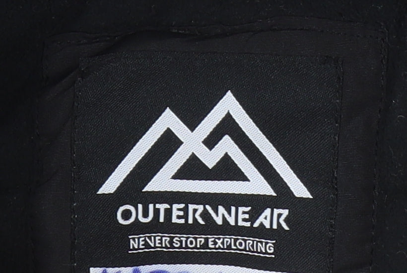 Brand and care label for Matalan boys’ black hooded parka jacket 6 years