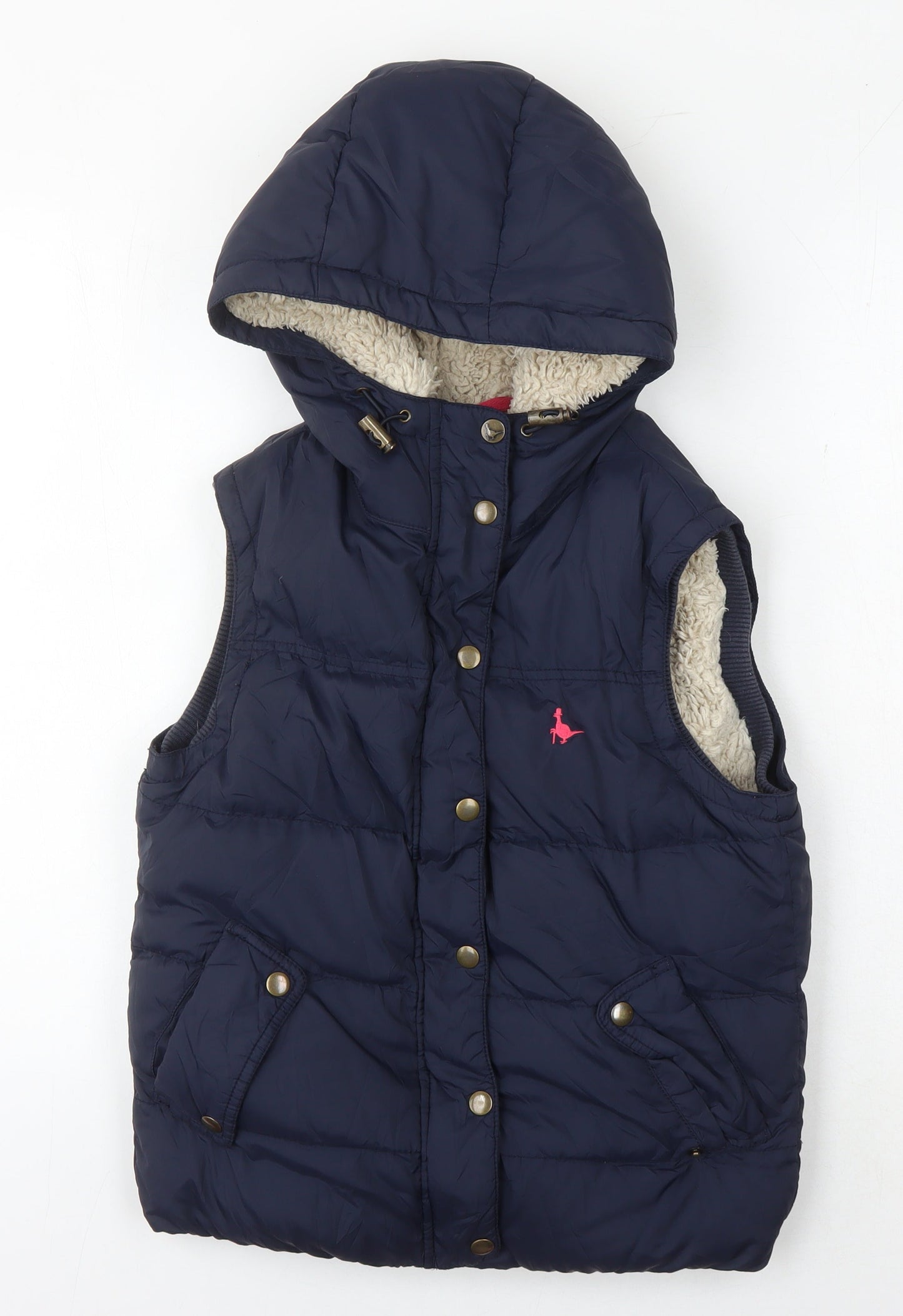 Jack Wills Women's Blue Hooded Waistcoat Size 8