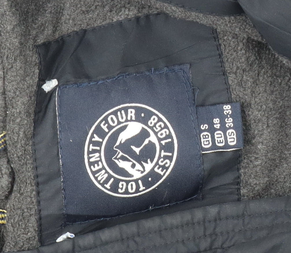 TOG24 Men's Black Puffer Jacket S - Hooded Winter Coat