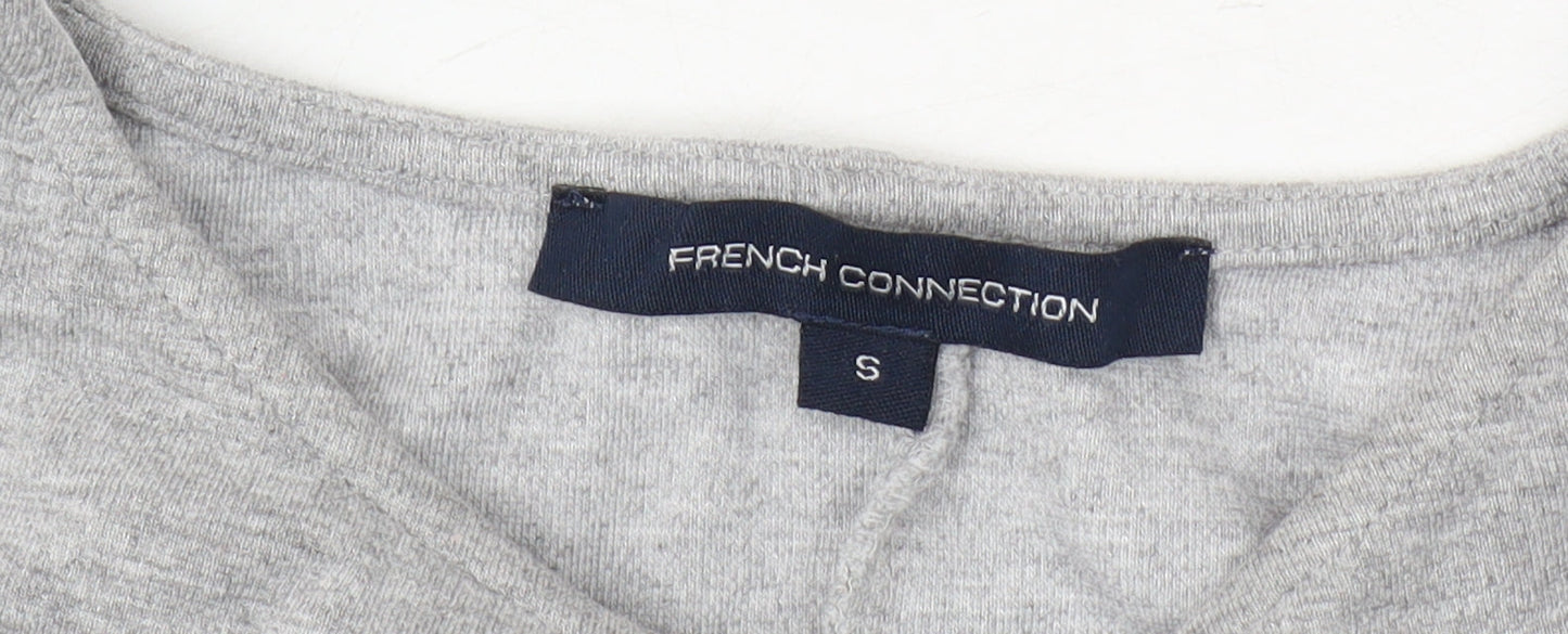 French Connection Women's Grey 3/4 Sleeve T-Shirt S