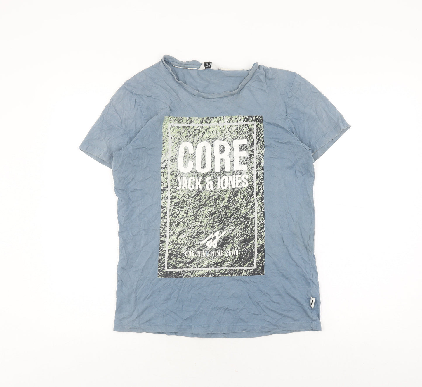 Jack & Jones Men's Blue Graphic Print T-Shirt, M