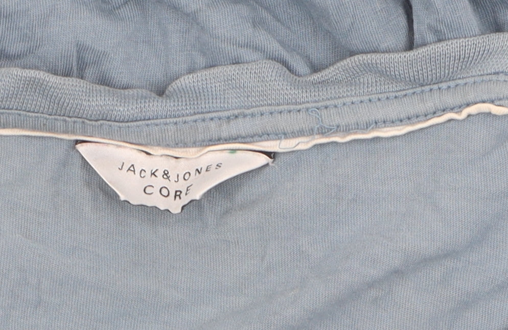 Jack & Jones Men's Blue Graphic Print T-Shirt, M