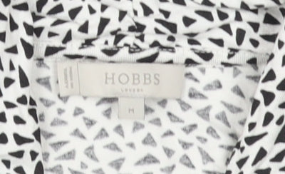 Hobbs Women's White Geometric Wrap Blouse - M