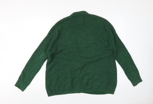 Hollister Women Green Cardigan XS V-Neck Long Sleeve