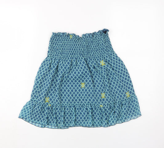 Killah Women's Blue Geometric Short Flare Skirt - Size L