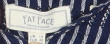 Fat Face Women's Blue Striped V-Neck Shift Dress Size 14
