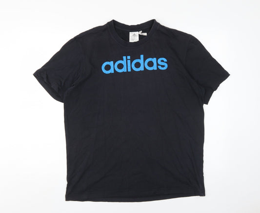 Mens UK Size L adidas Black Cotton Blend T-Shirt
