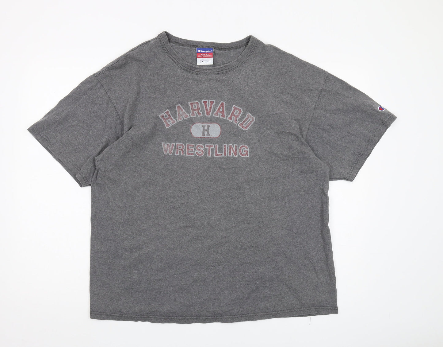 Champion Men's Grey L T-Shirt, Sports Theme, Cotton, Excellent