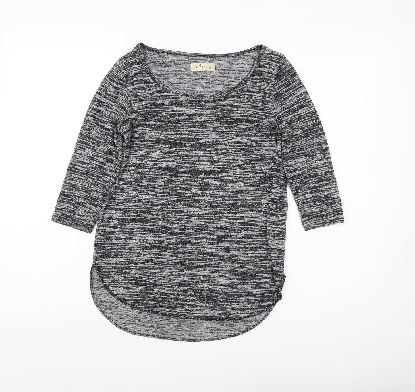 Hollister Women's Grey Knit T-Shirt Size S, Casual Top