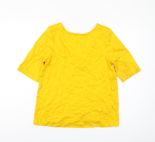Jaeger Women's Yellow Basic T-Shirt Size 12