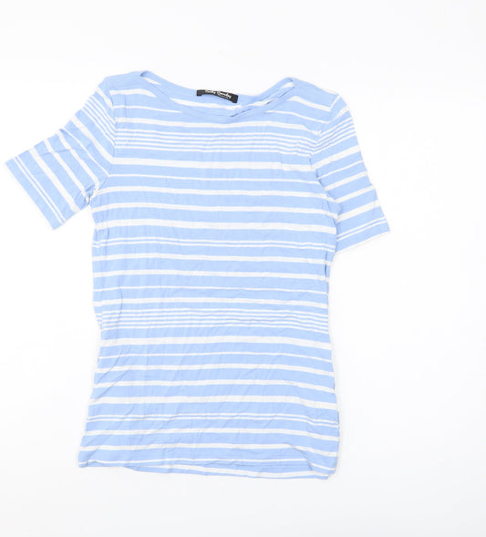Womens UK Size 8 Betty Barclay Blue Cotton T-Shirt
