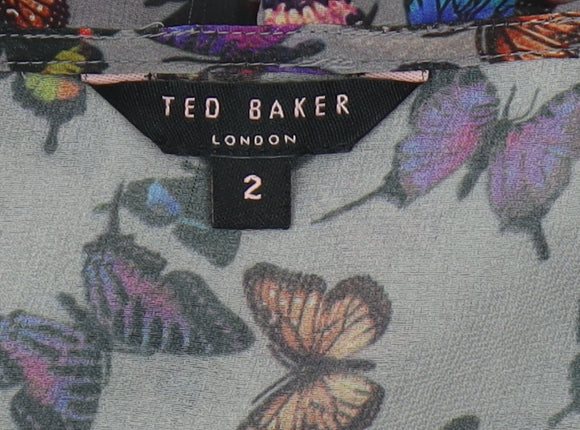 Ted Baker Women's Multicoloured Butterfly Blouse Size 6