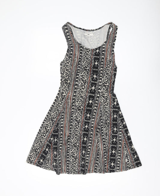 Vans Women's Black Geometric A-Line Dress XS