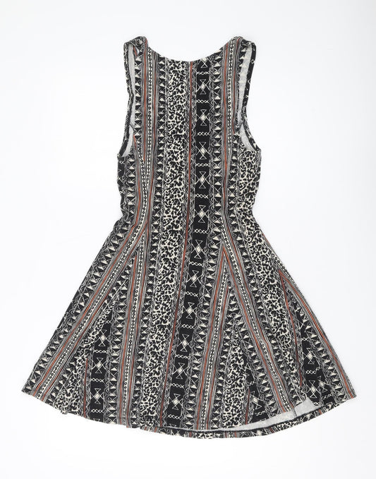 Vans Women's Black Geometric A-Line Dress XS