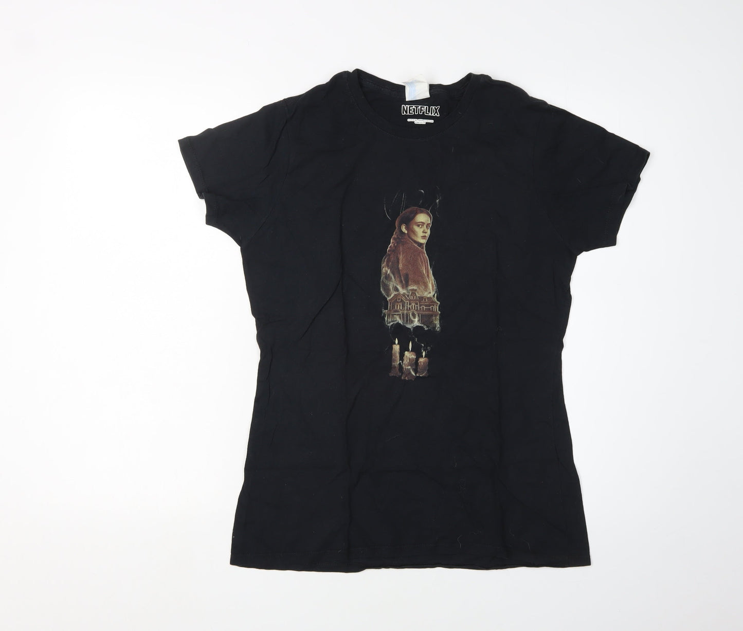 Netflix Black Women's S T-Shirt, Casual Crew Neck