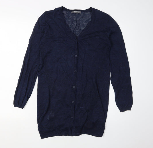 Laura Ashley Women's Blue V-Neck Cardigan Size 10