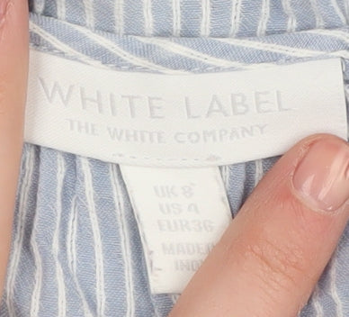 The White Company Women's Blue 8 V-Neck Blouse