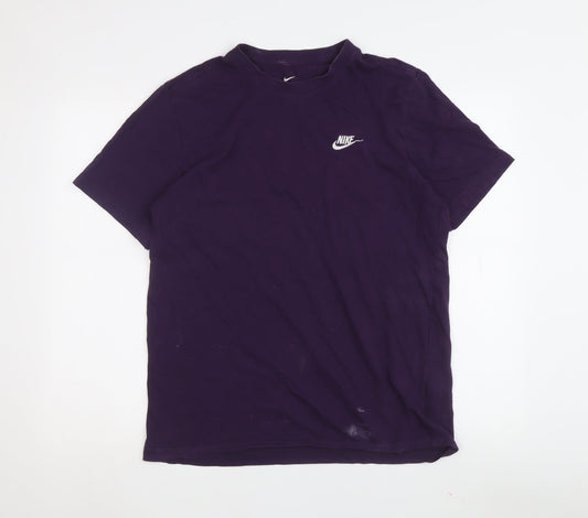 Nike Unisex Purple Crew Neck T-Shirt M Casual