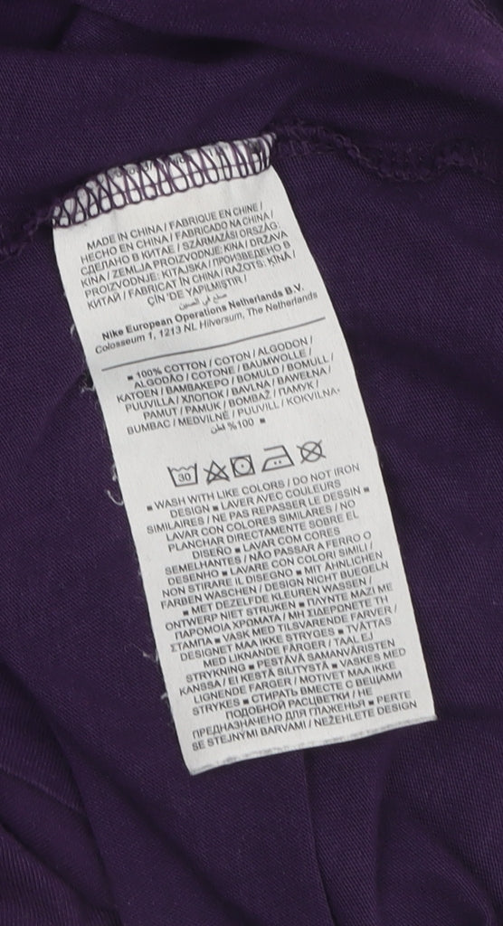 Nike Unisex Purple Crew Neck T-Shirt M Casual