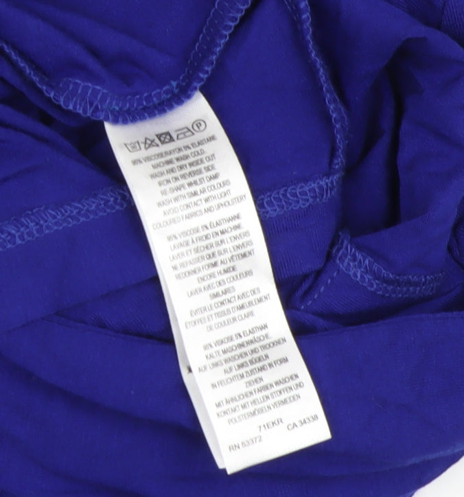 Brand and care label for French Connection Women's Blue Sheath Dress, size 14