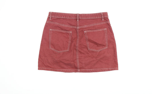 Divider Women's Brown Denim Short Skirt Size 12 Casual