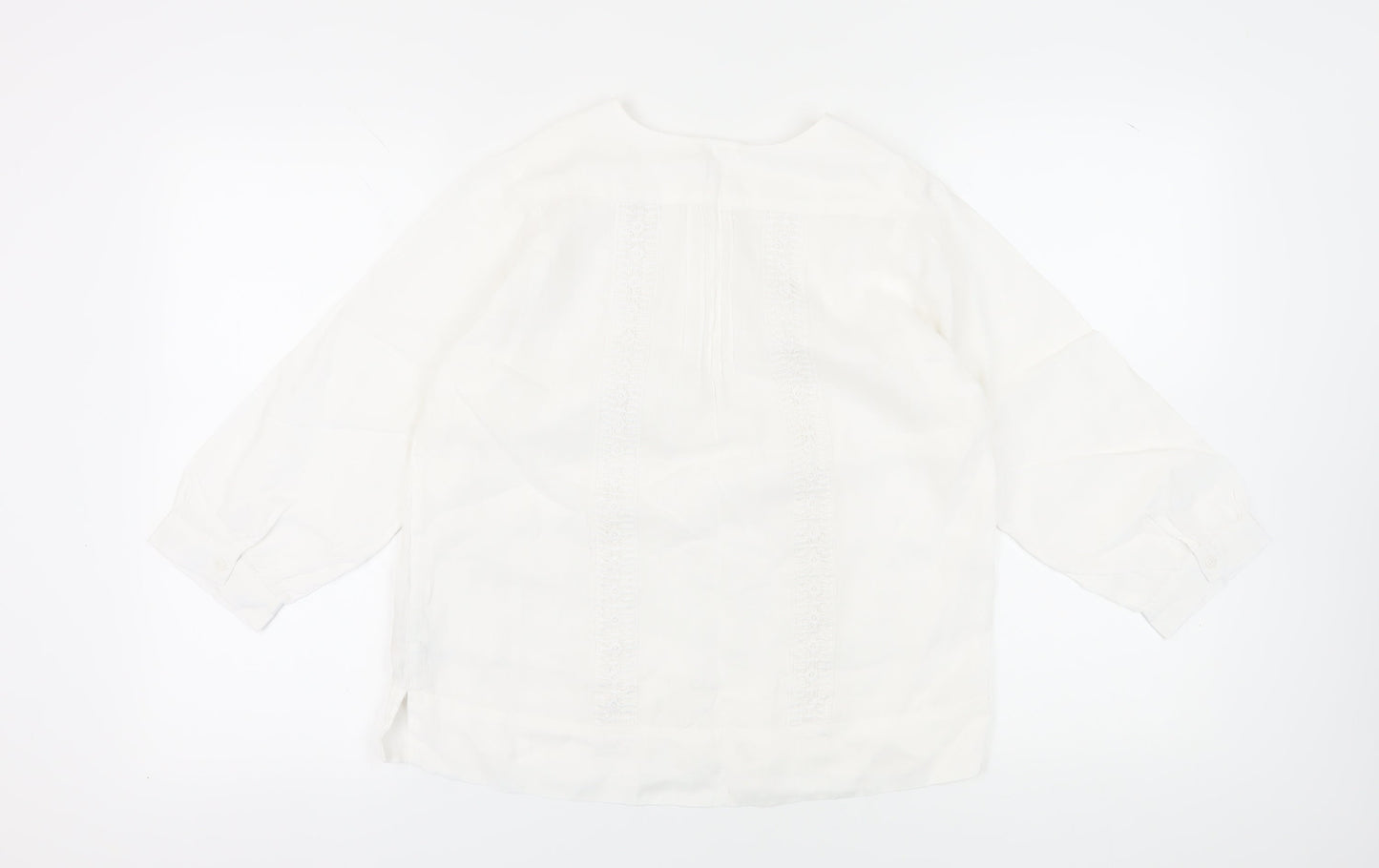 White Stuff Women's White Linen Tunic Blouse, Size 10
