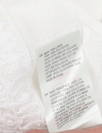 White Stuff Women's White Linen Tunic Blouse, Size 10