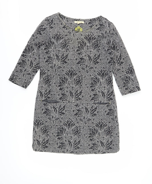 White Stuff Women’s Black Geometric Shift Dress Size 8