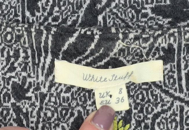 White Stuff Women’s Black Geometric Shift Dress Size 8