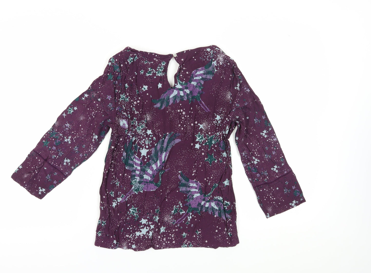 White Stuff Women's Purple Floral Tunic Blouse Size 12