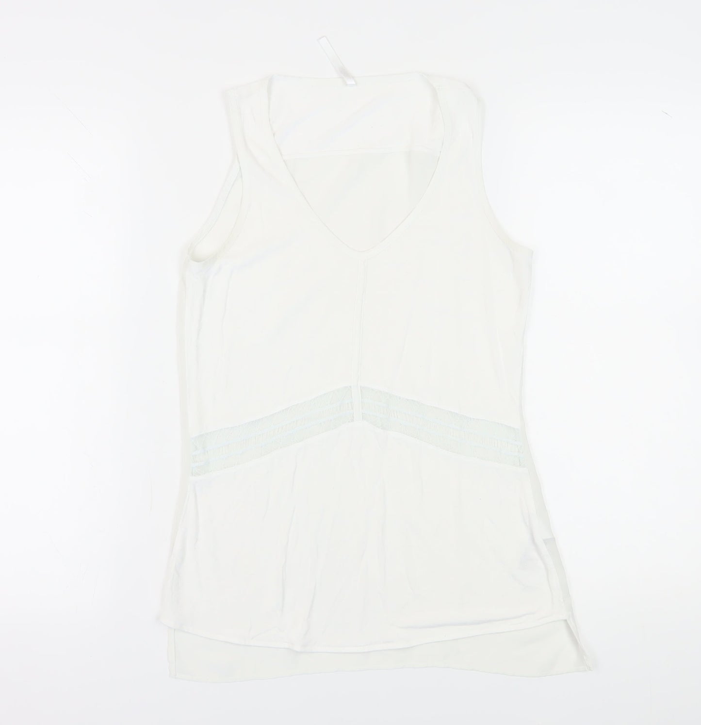 Karen Millen Women's White Viscose Tank Top Size 10