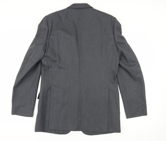 Centaur Men's Grey Wool Long Blazer, Size 40L