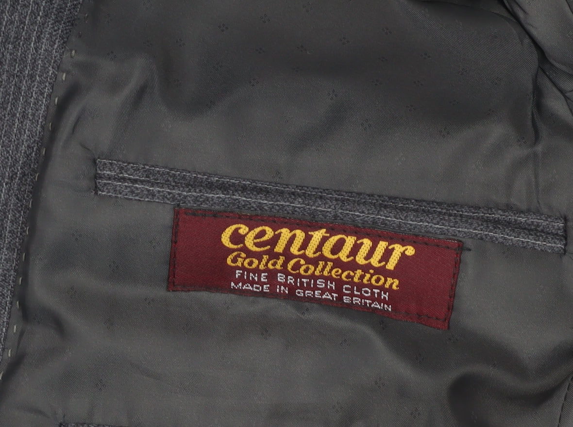 Centaur Men's Grey Wool Long Blazer, Size 40L