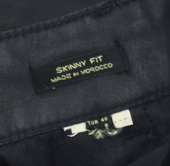 Massimo Dutti Women's Black Skinny Trousers Size 12