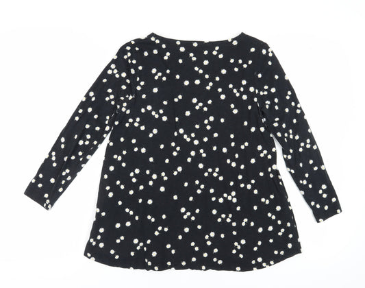 Womens UK Size 8 Joules Black Cotton T-Shirt