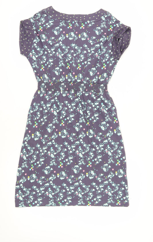 White Stuff Women's Purple Geometric Shift Dress, Size 8