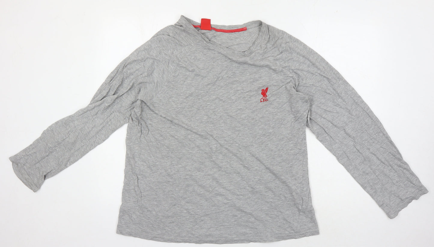 L.F.C. Men's XL Grey Long Sleeve Cotton T-Shirt